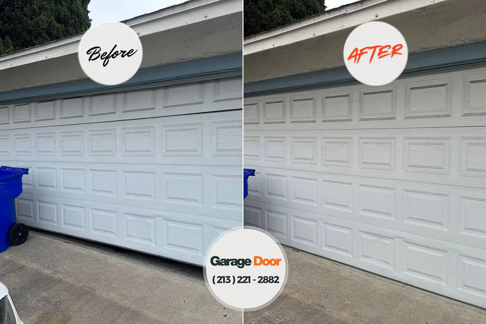 Before and after: garage door repair Fort Loramie, OH
